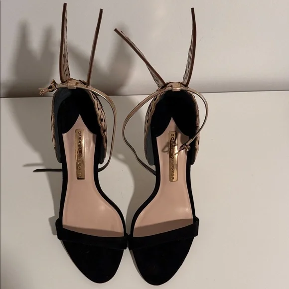 Sophia Webster Black and Gold Angel Wing Heels - Picture 2 of 4